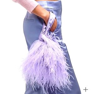JCREW Santorini Lilac bag with feathers